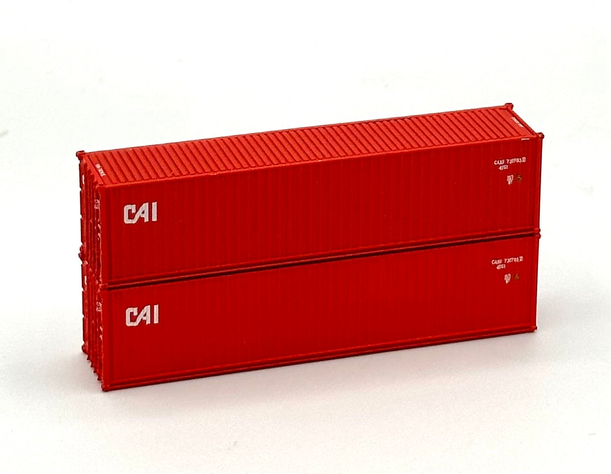 Deluxe N Scale CAI 40' High Cube Ribbed Containers 2 pc.