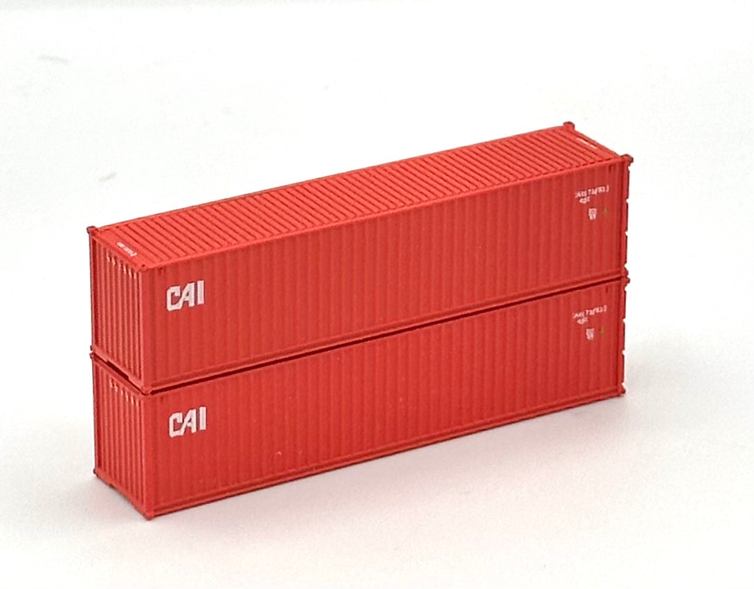 Deluxe N Scale CAI 40' High Cube Ribbed Containers 2 pc.