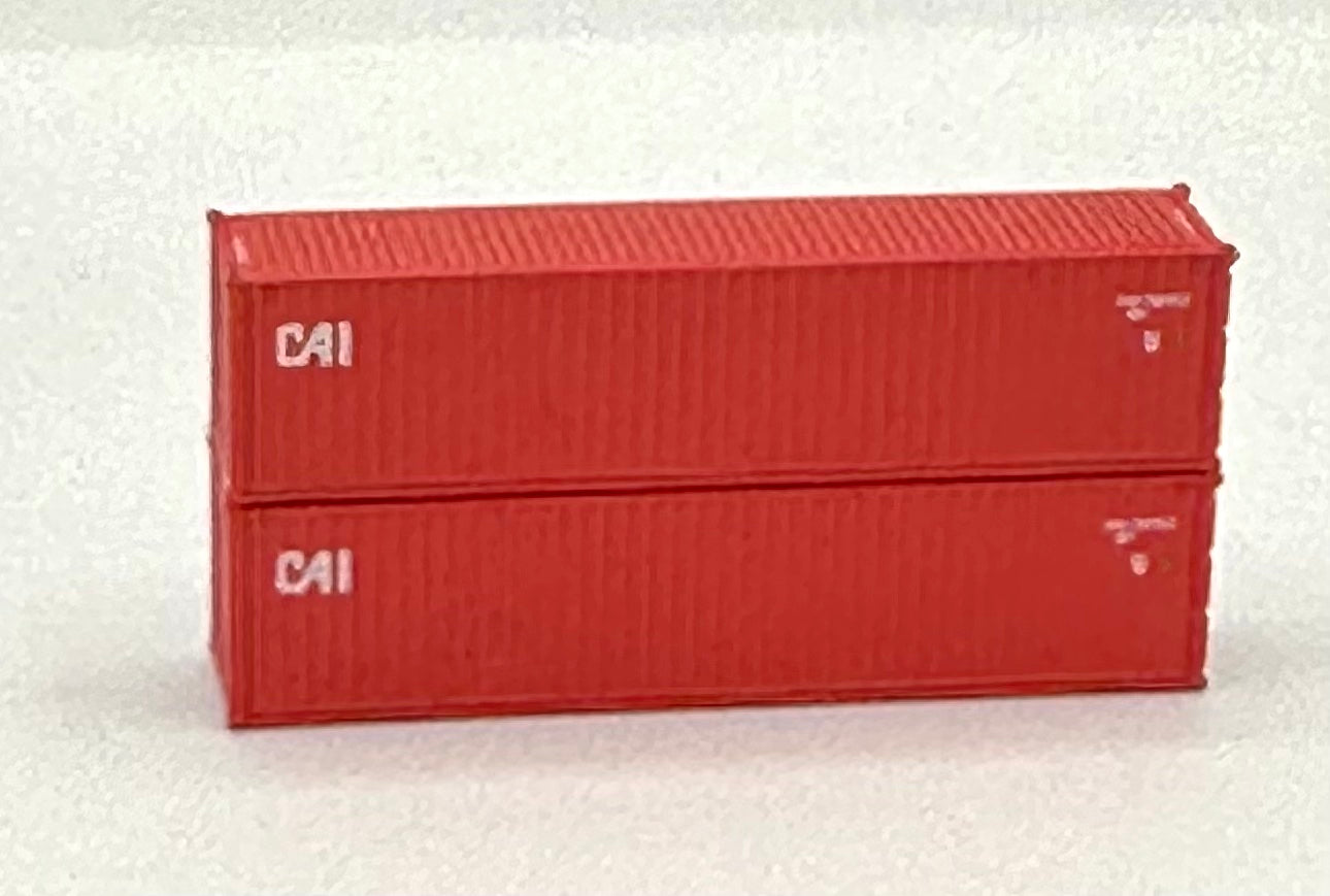 Deluxe N Scale CAI 40' High Cube Ribbed Containers 2 pc.