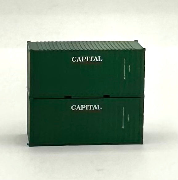 Deluxe N Scale CAPITAL 20' High Cube Corrugated Containers 2 pc.