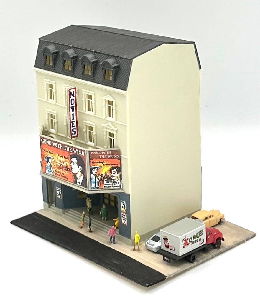 Pola N Scale Custom 5-Story  Cinema Diorama