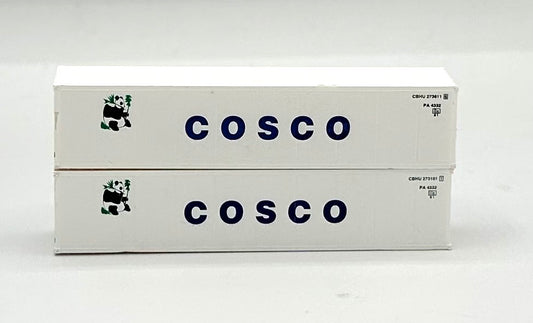 Deluxe N Scale COSCO 40' High Cube Paneled Refrigerator Containers 2 pc.