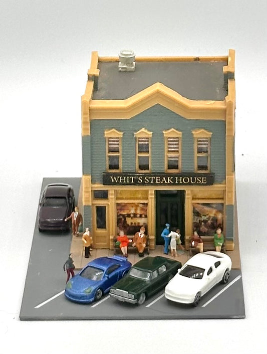 DPM Woodland Scenics N Scale Custom Painted "Whit's Steak House" Lighted Diorama