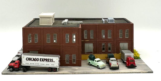 DPM N Scale Custom/Built Painted/Weathered 2Story Factory Trackside Warehouse Lighted New Diorama