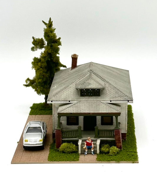 Atlas N Scale Custom Painted/Weathered Single Story Ranch Style House Fully Assembled New Diorama