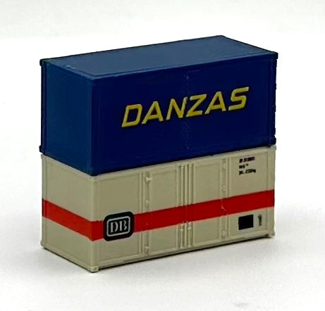 ROCO N Scale  DANZAS /DB 20' High Cube Paneled Containers 2 pc.