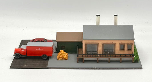 N Scale Custom, Modern Industrial Warehouse Diorama.