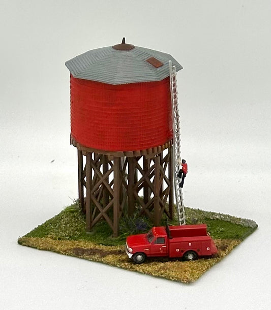 N Scale Trackside Custom Painted Water Storage Tank, Diorama