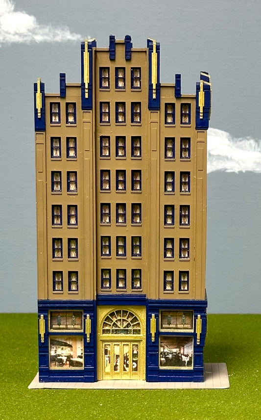 Lunde Studios NK-11 N Scale 8-Story Century Plaza,Fully Assembled , Lighted,