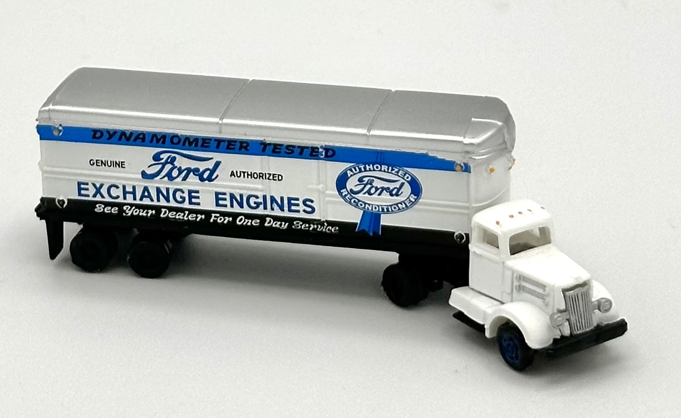 CMW N Scale Ford Exchange Engines  8-Wheel Tractor + Trailer