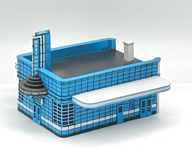 Rare N Scale Resin Art Deco GreyHound Bus Terminal/Station