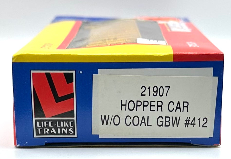 LifeLike HO Scale Green Bay & Western Open Coal 2 Bay Hopper. GBW412.