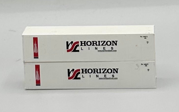 Deluxe N Scale Horizon Lines 40' High Cube Paneled Containers 2 pc.