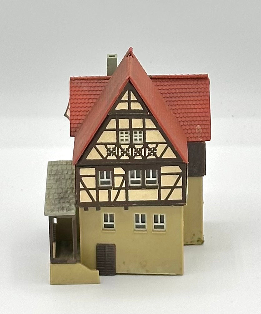 Kibri Z Scale 4-Story 1/2 Timber Framed Town House Weathered Fully Assembled