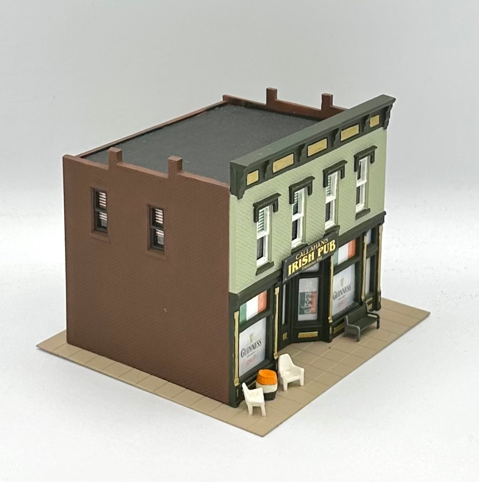 DPM Woodland Scenics HO Scale Custom Painted 2-Story "Callahans Irish Pub" Building