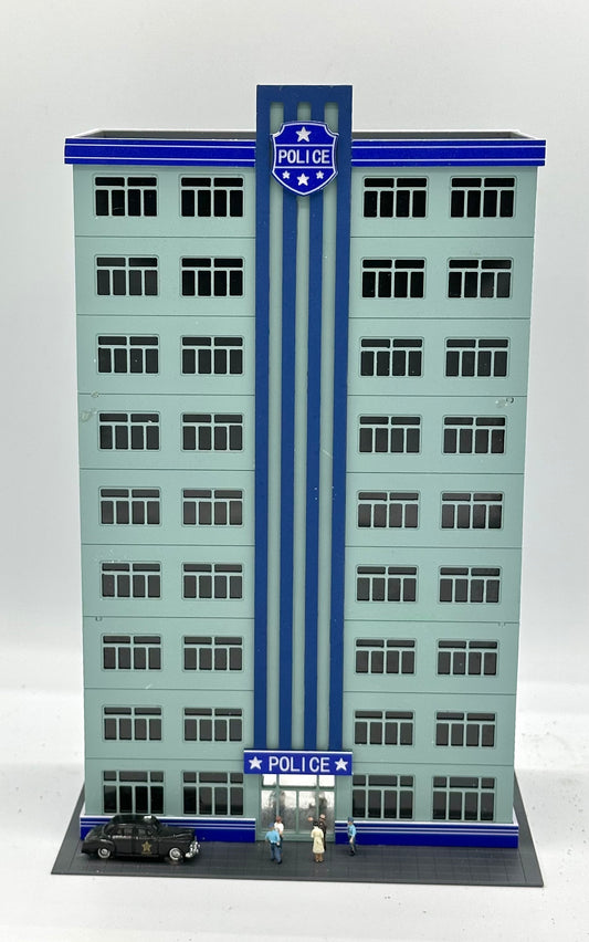 Outlands Style N Scale Custom Built/Painted 9-Story Police Station Building