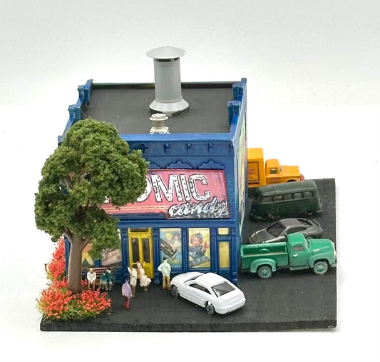 DPM N Scale Custom Painted/Weathered "ATOMIC Candy" Fully Assembled Lighted New Diorama.