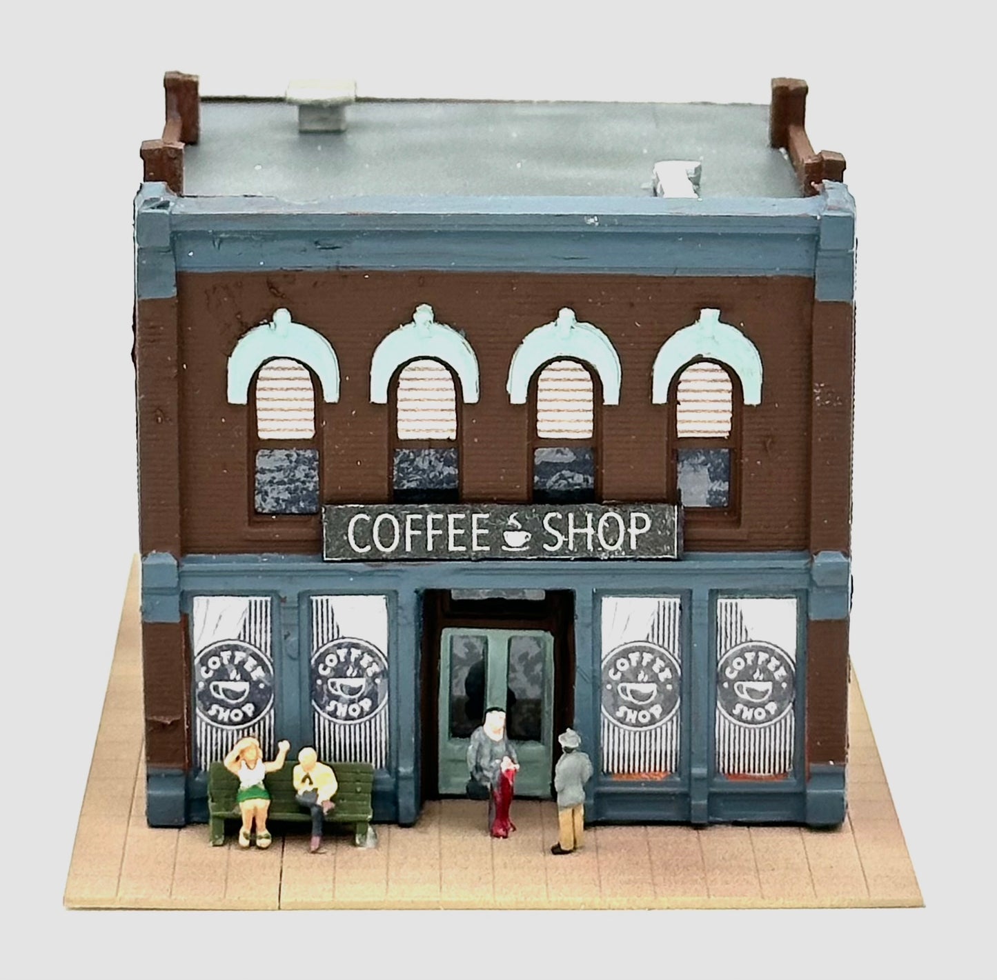 DPM N Scale Custom Painted/Weathered 2 Story Building "Coffee Shop" Lighted