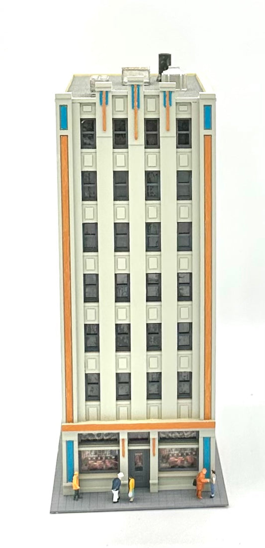 Lunde N Scale Juno Watt Electric Co. 7 Story Custom Painted /Weathered Tower Block&nbsp;