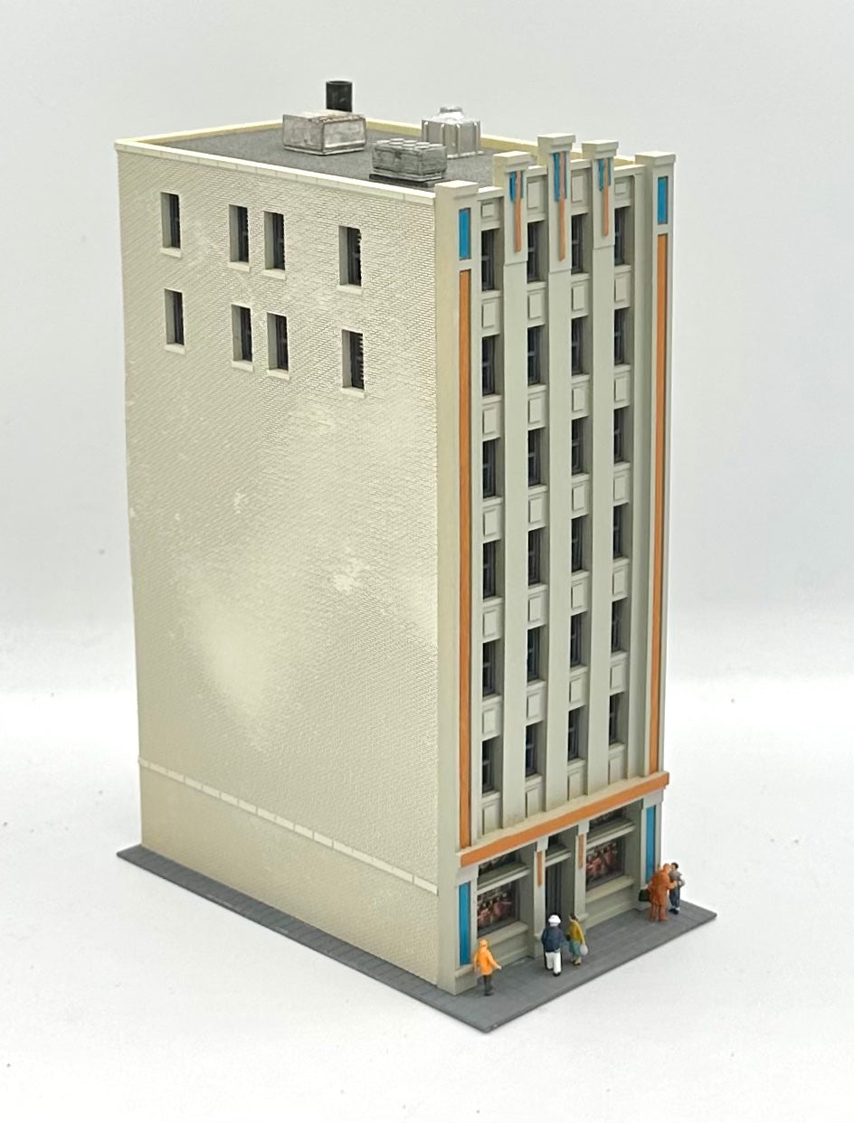 Lunde N Scale Juno Watt Electric Co. 7 Story Custom Painted /Weathered Tower Block&nbsp;