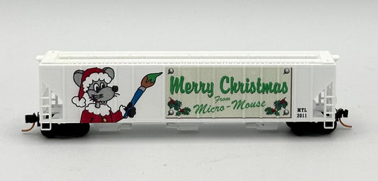 Micro Trains MTL N Scale 99 00 120 Micro Mouse 2011 Christmas 3-Bay Evans Covered Hopper