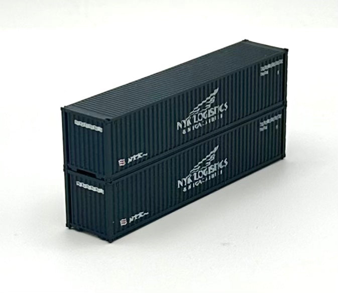 Kato N Scale NYK Logistics 40' High Cube (Magnetic)Ribbed Containers 2 pc.