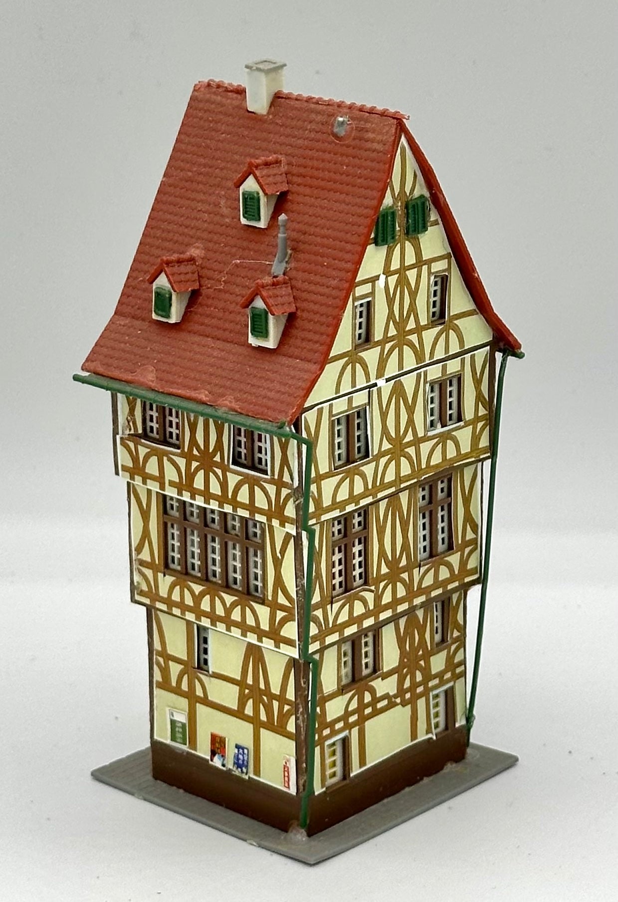 Kibri N Scale 6-Story Traditional Timber Framed Shop Apartment Building, Fully Assembled;
