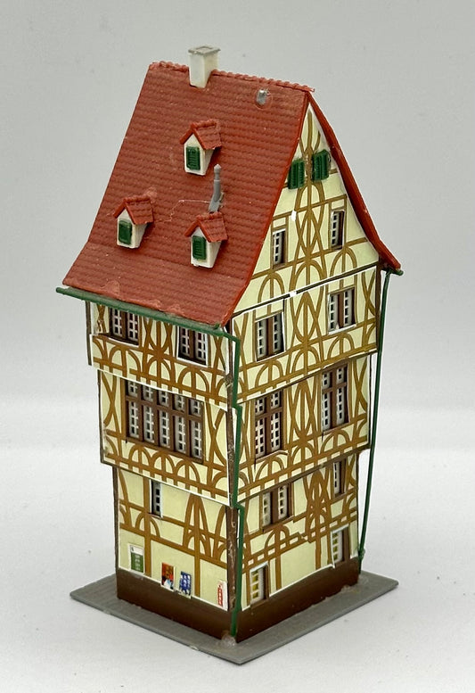 Kibri N Scale 6-Story Traditional Timber Framed Shop Apartment Building, Fully Assembled;