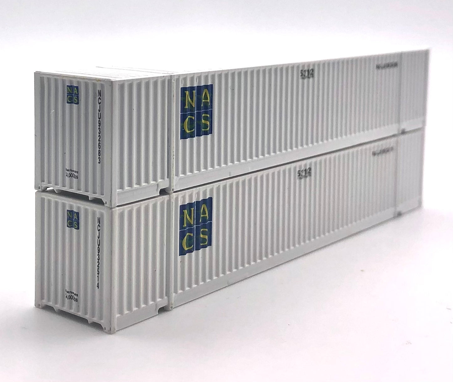 Deluxe N Scale NACS Intermodal 53' High Cube Corrugated Containers 2 pc