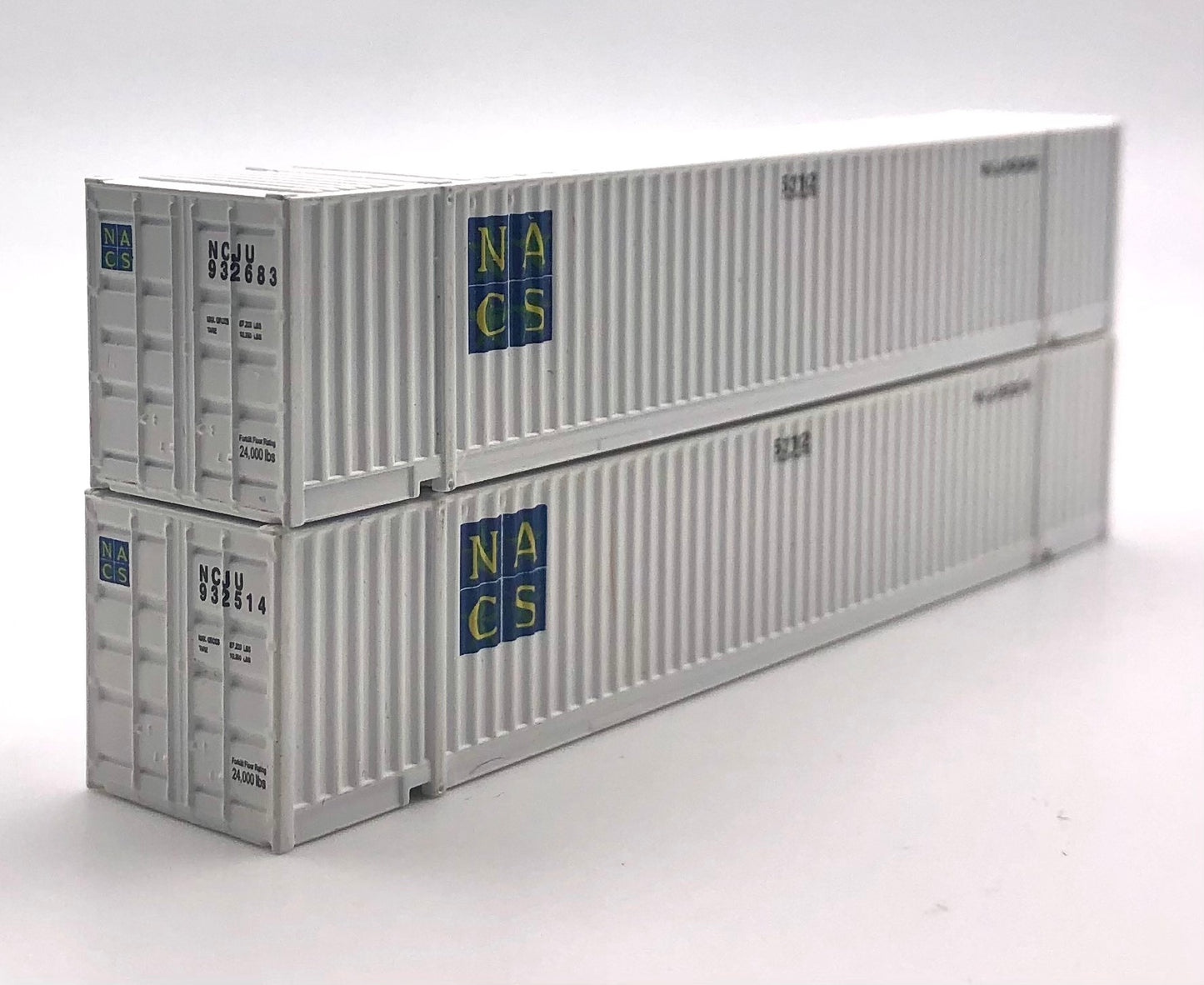 Deluxe N Scale NACS Intermodal 53' High Cube Corrugated Containers 2 pc