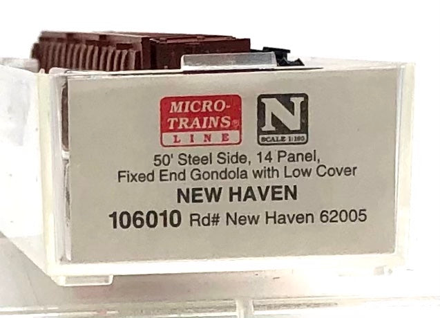 Micro Trains MTL  N Scale 106010 New Haven 50' Steel Side 14 panel Gondola