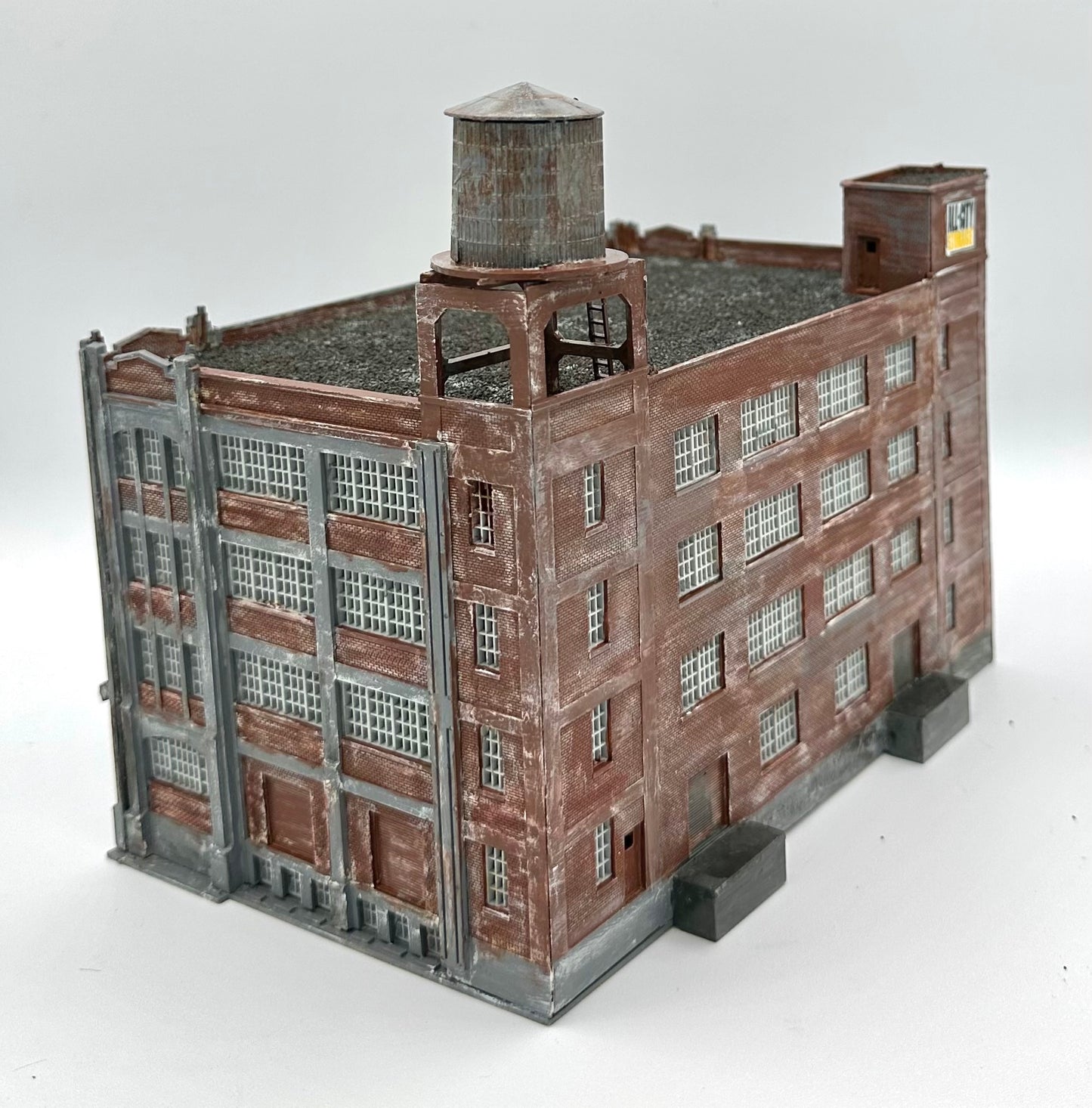 Walthers N Scale Old Rundown 5- 5-Story Warehouse Custom Painted & Weathered