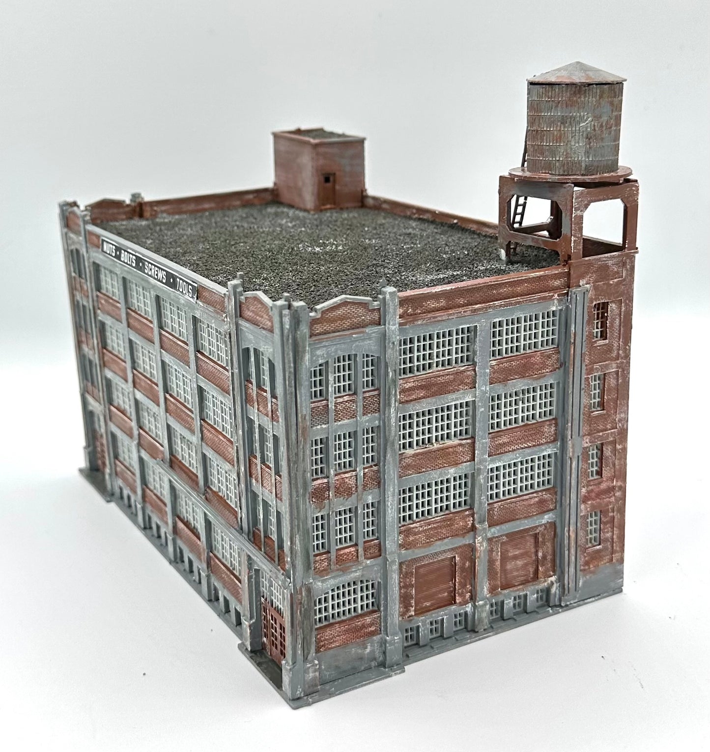 Walthers N Scale Old Rundown 5- 5-Story Warehouse Custom Painted & Weathered