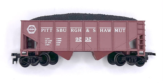 LifeLike HO Scale 8569 Pittsburgh & Shawmut Open 2 Bay Hopper + Coal Load