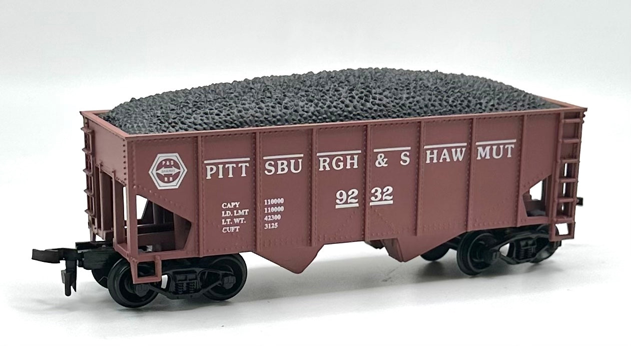 LifeLike HO Scale 8569 Pittsburgh & Shawmut Open 2 Bay Hopper + Coal Load