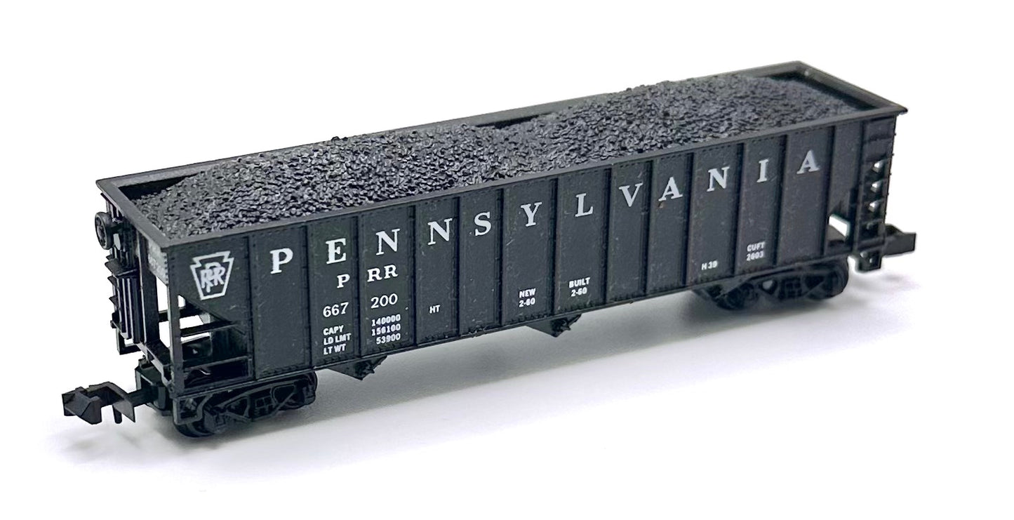 Atlas N Scale  Pennsylvania R.R. 14 Panel Open Coal/Ore Hopper + Load