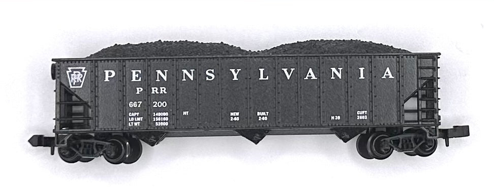 Atlas N Scale  Pennsylvania R.R. 14 Panel Open Coal/Ore Hopper + Load