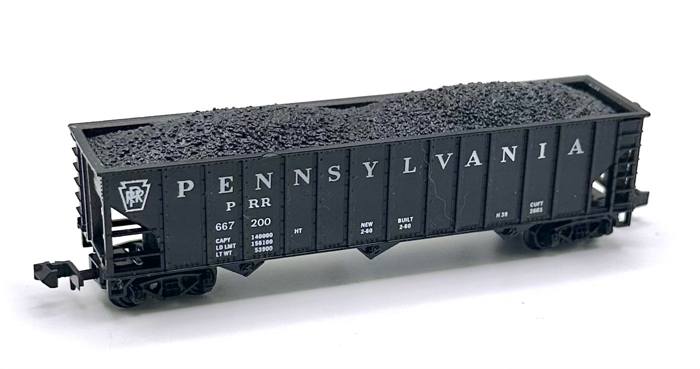 Atlas N Scale  Pennsylvania R.R. 14 Panel Open Coal/Ore Hopper + Load