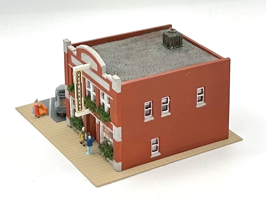 Woodland Scenics N Scale Custom Brick Built " Restaurant" Diorama