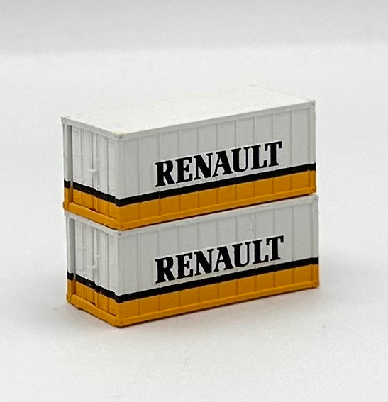 N Scale  RENAULT 20' High Cube Paneled Containers 2 pc.