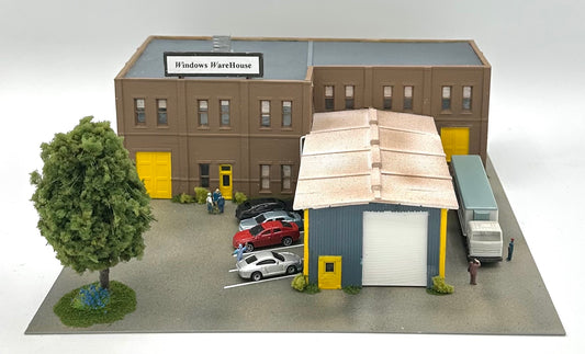 DPM/Pyke N Scale Custom/Built Painted/Weathered 2 Story Factory Warehouse Lighted