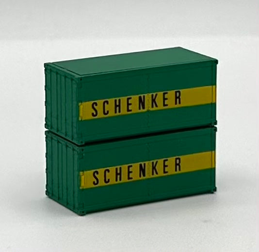 ROCO N Scale  SCHENKER 20' High Cube Paneled Containers 2 pc.