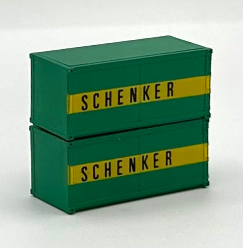 ROCO N Scale  SCHENKER 20' High Cube Paneled Containers 2 pc.