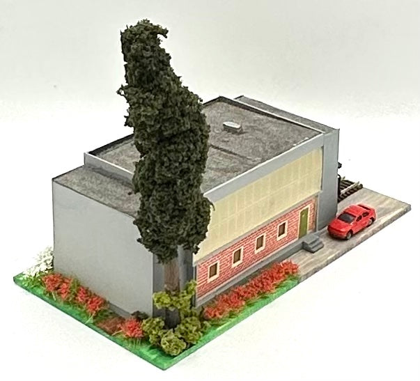 Kibri N Scale 2-Track Modern Engine Shed Building + 2 Caboose