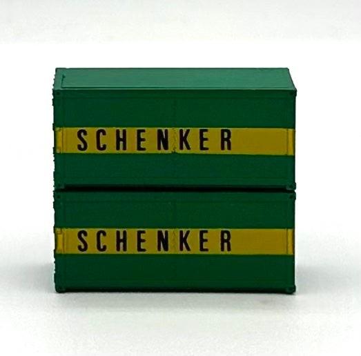 ROCO N Scale  SCHENKER 20' High Cube Paneled Containers 2 pc.