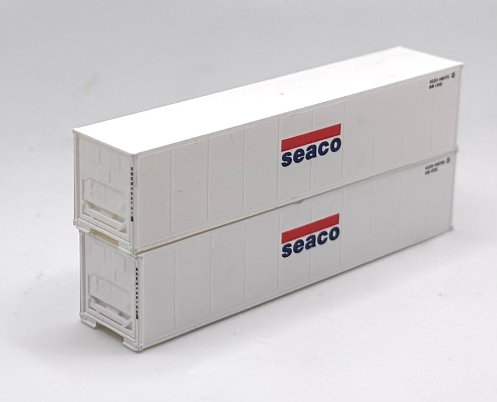 Deluxe N Scale SEACO 40' Paneled Refrigerated Containers 2 pc