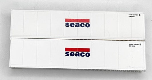 Deluxe N Scale SEACO 40' Paneled Refrigerated Containers 2 pc