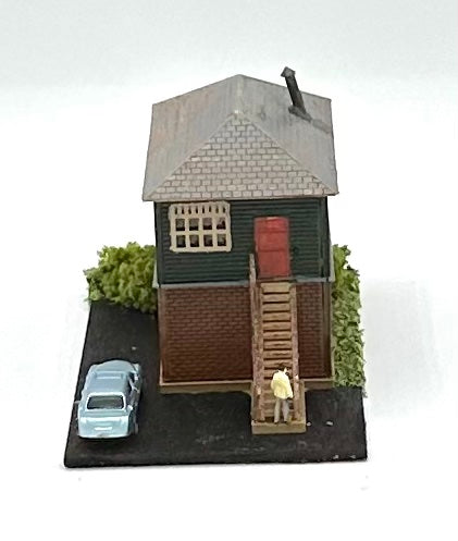 N Scale Custom Weathered  Trackside 2-Story Building/ Signal Box Diorama