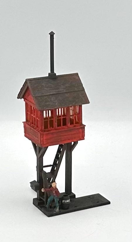 HO Scale Custom Built /Painted Weathered Elevated Trackside Signal Box