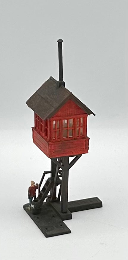 HO Scale Custom Built /Painted Weathered Elevated Trackside Signal Box